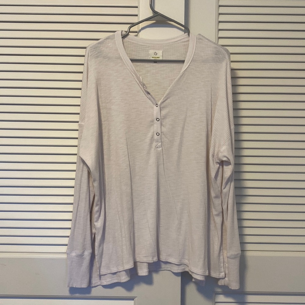 Aerie long sleeve henley tee